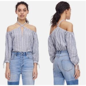 Rebecca Taylor Strappy Cild Shoulder Cotton Top